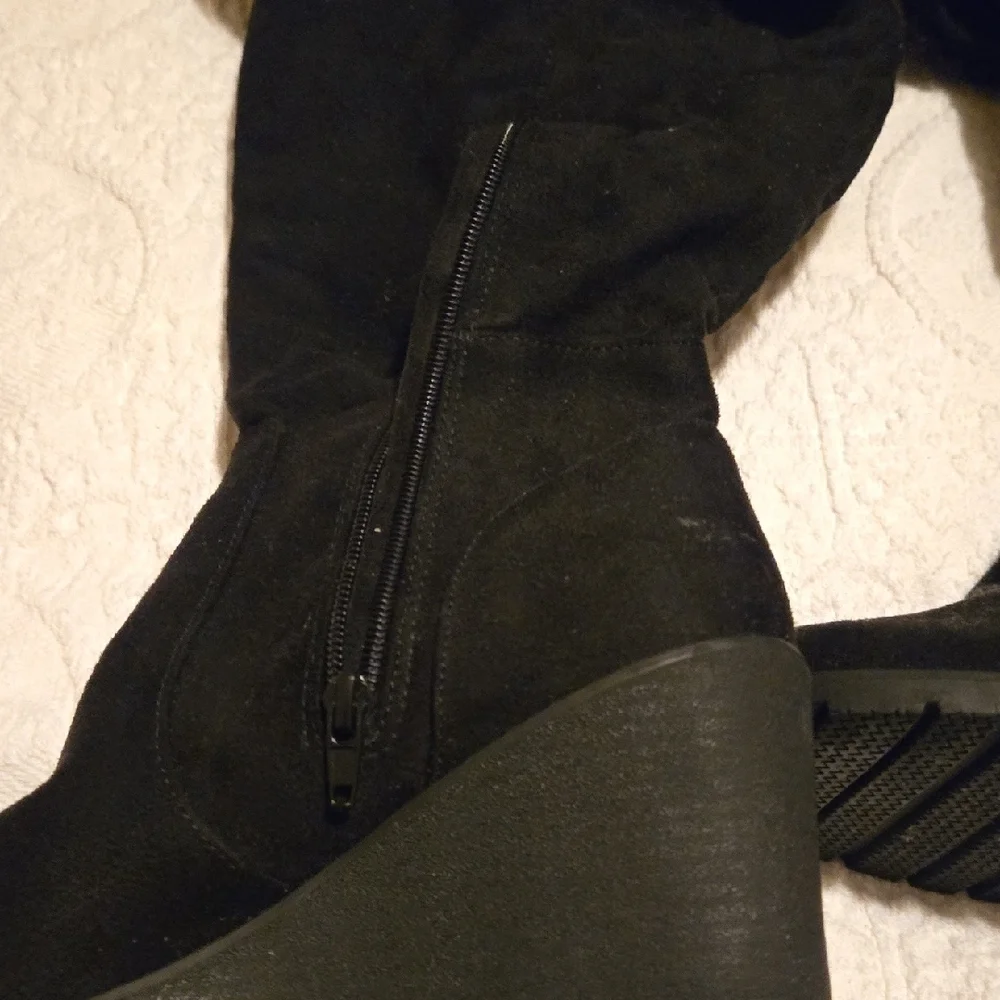 Lane Bryant Black Suedelike Winter Boots